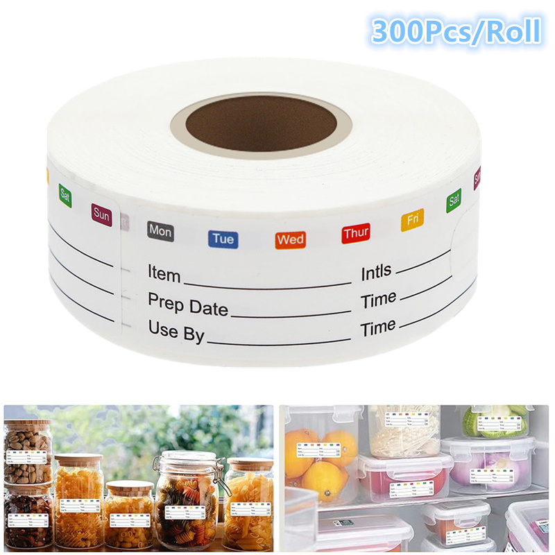 Food Snacks Label - 300Pcs/Roll Candy Storage Expiration Date Label
