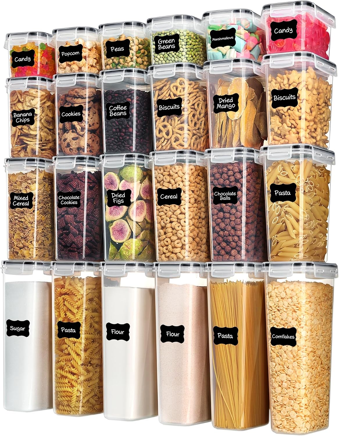 Vtopmart Airtight Food Storage - đánh giá và giá Food Snacks Label