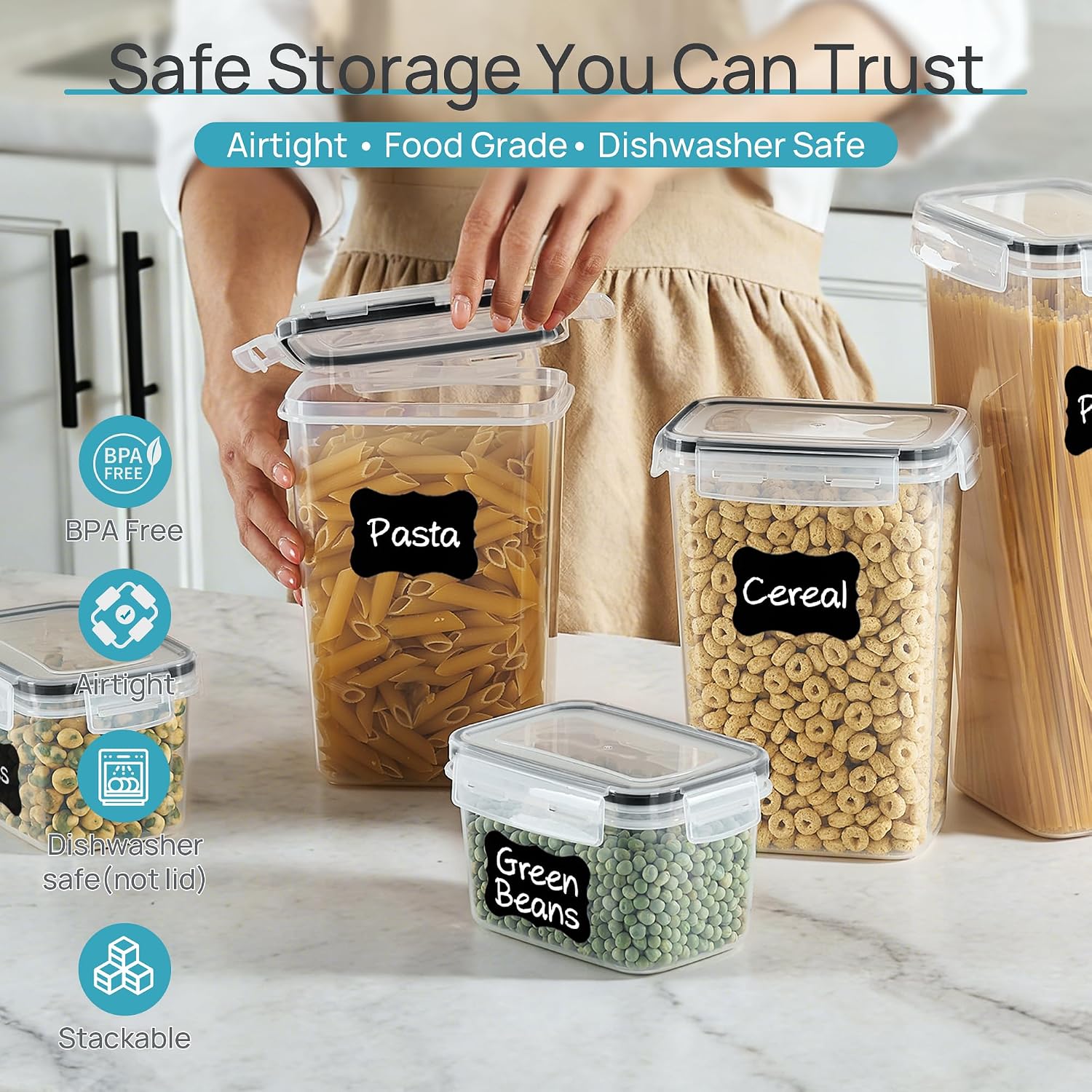 Vtopmart Airtight Food Storage - đánh giá và giá Food Snacks Label