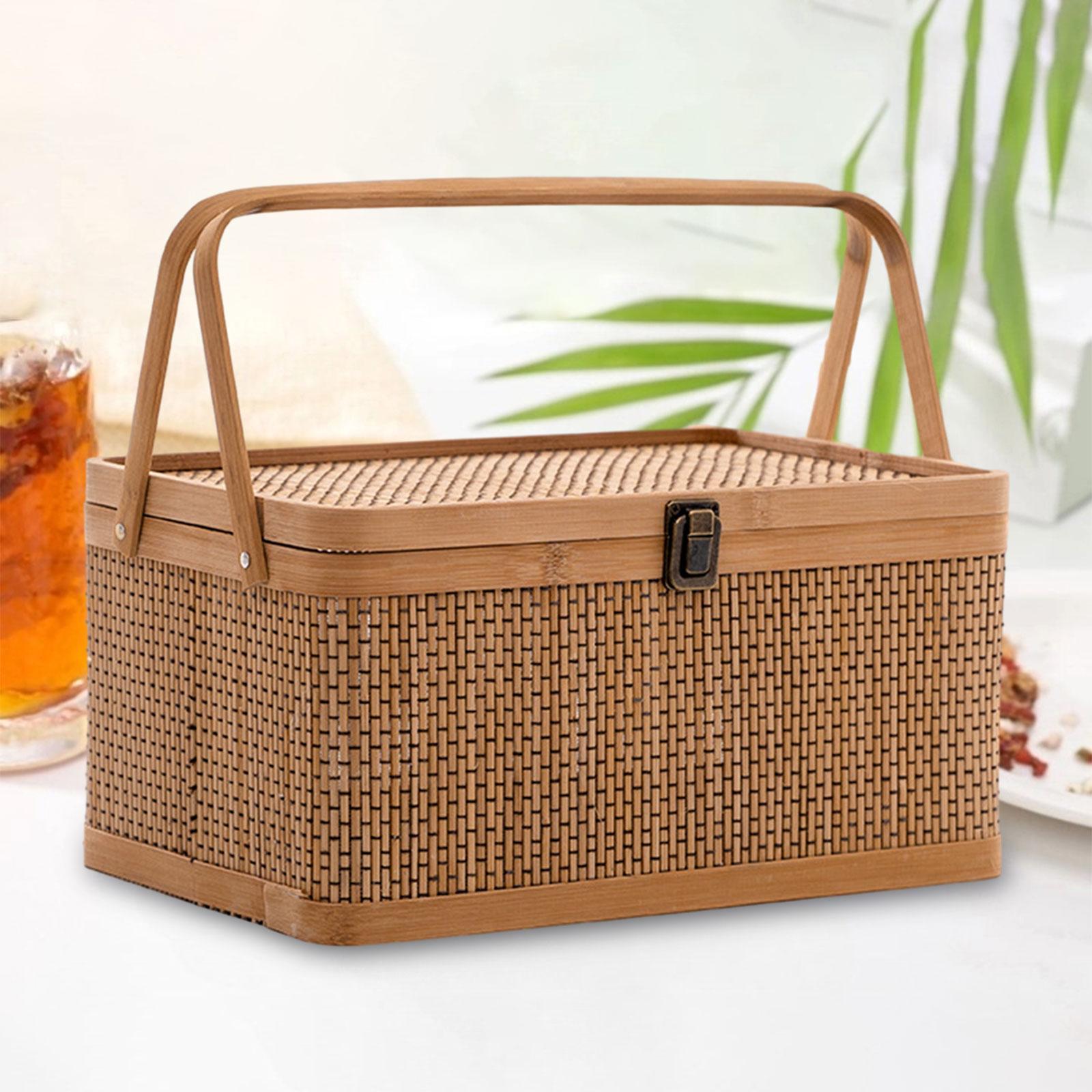 Handcrafted Bamboo Picnic Bask - đánh giá và giá Food Snacks Hamper
