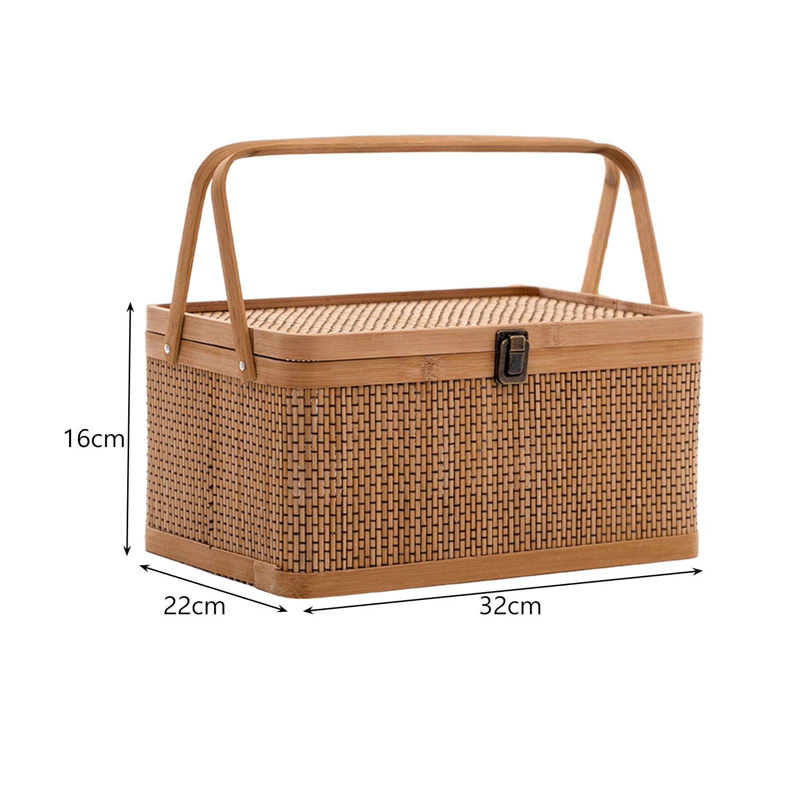 Handcrafted Bamboo Picnic Bask - đánh giá và giá Food Snacks Hamper