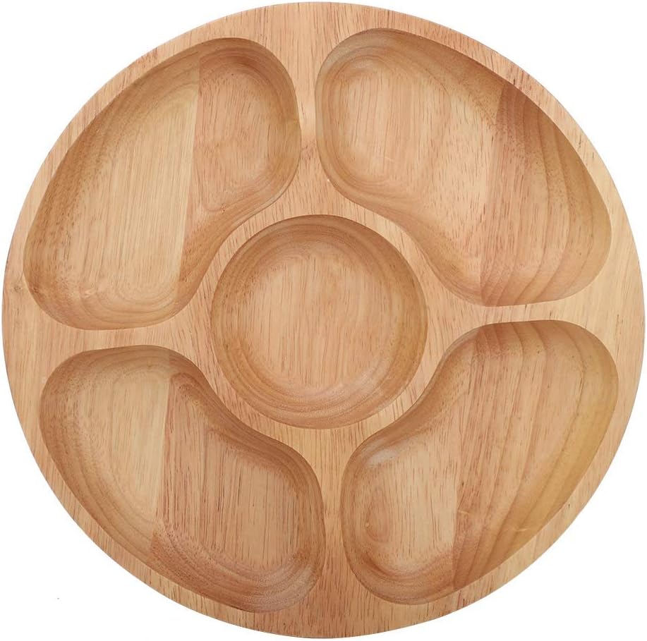 5 Sectional Tray, Wooden Divid - đánh giá và giá Food Platter Snacks