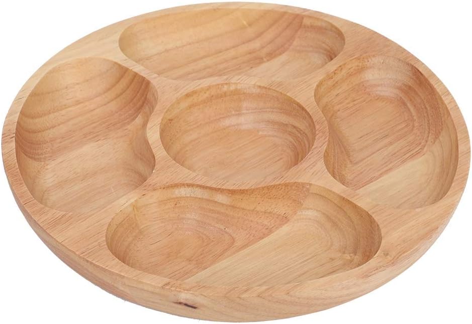 5 Sectional Tray, Wooden Divid - đánh giá và giá Food Platter Snacks
