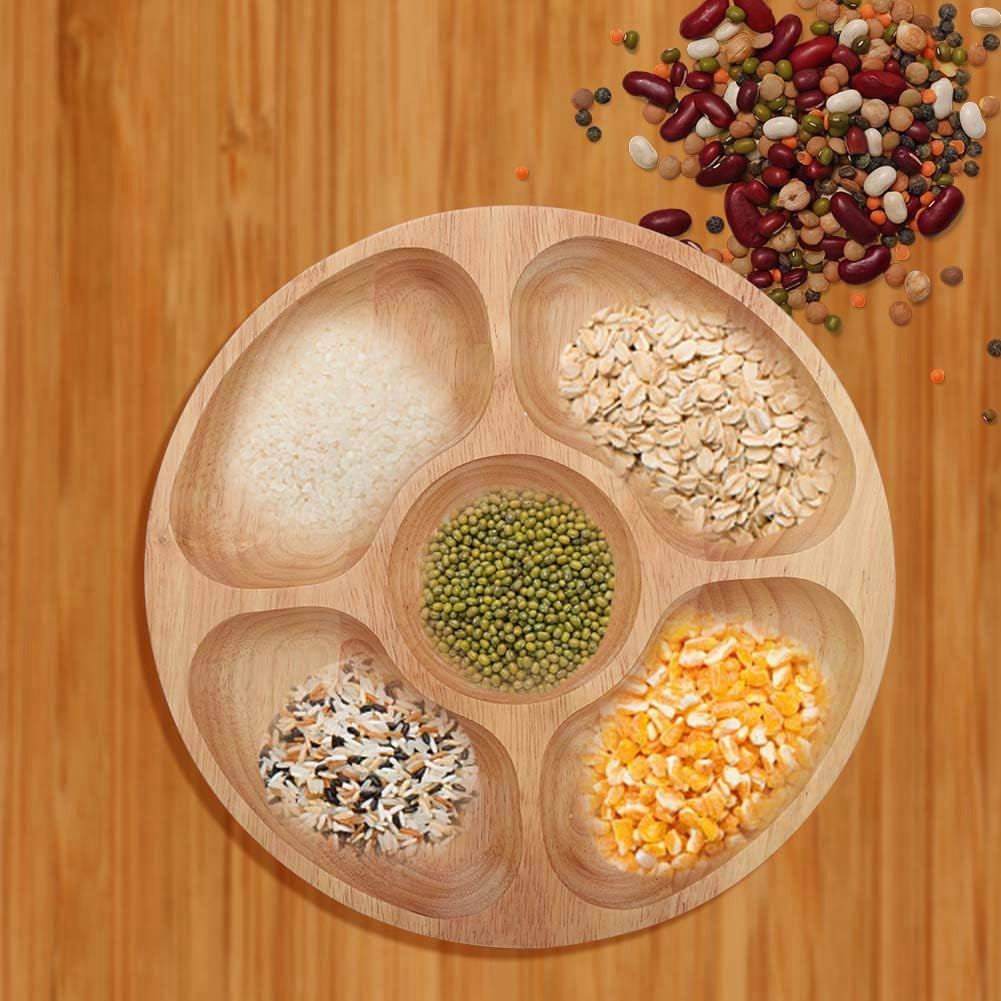 5 Sectional Tray, Wooden Divid - đánh giá và giá Food Platter Snacks