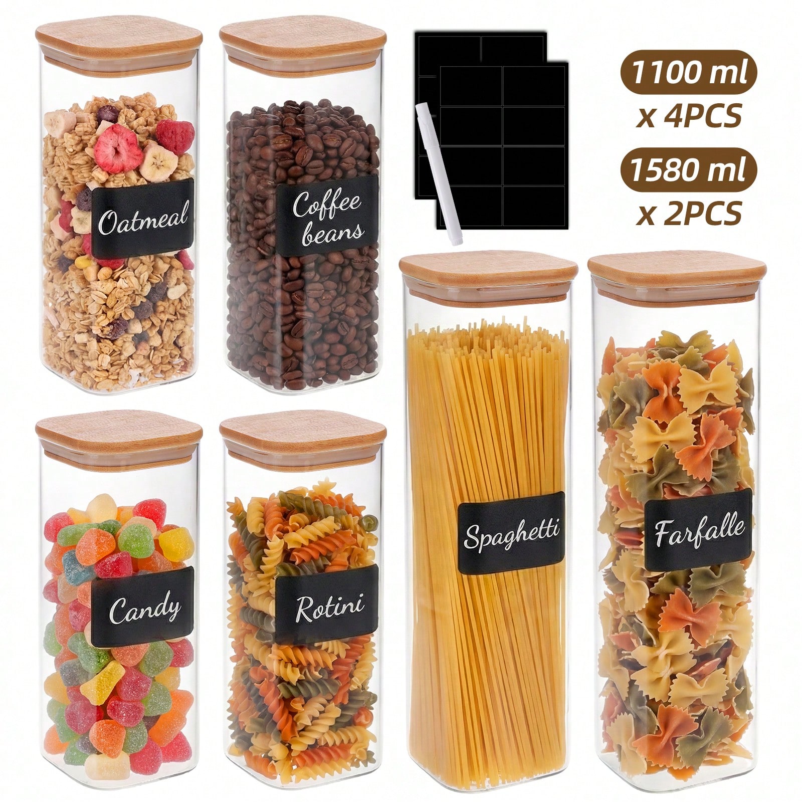 Glass Food Storage Containers  - đánh giá và giá Food Snacks Label