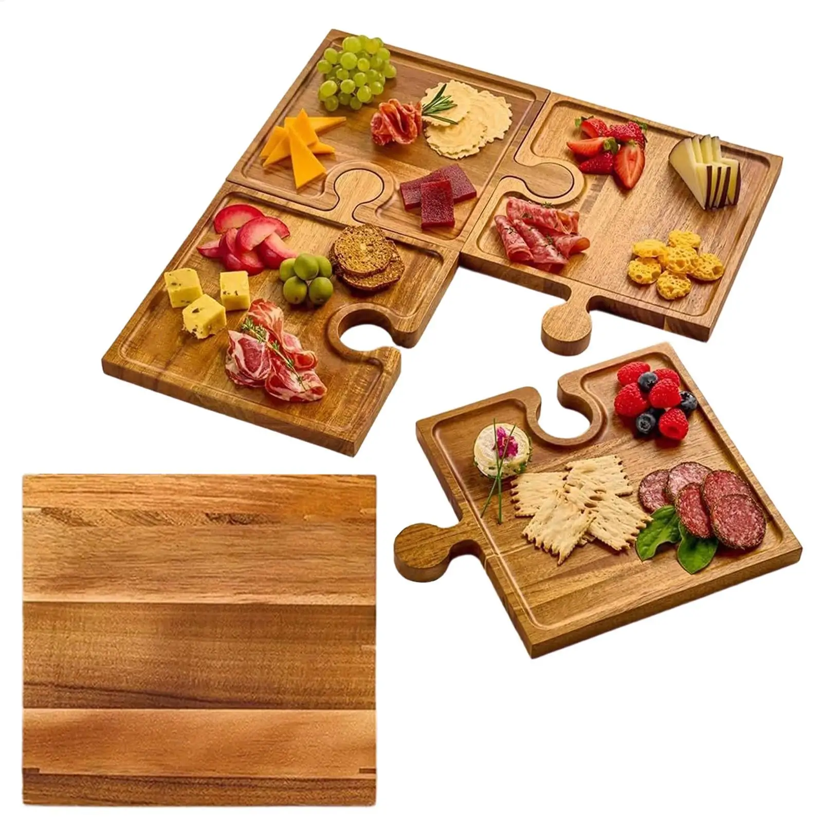 Puzzle Food Display Tray Woode - đánh giá và giá Food Platter Snacks